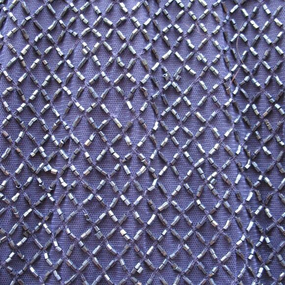 Mac Duggal 5056 Womens Blue BEADED HIGH NECK LONG SLEEVE GOWN WITH DETAILED BELT - Picture 8 of 15